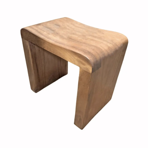 Sculptural Teak Wood Stool