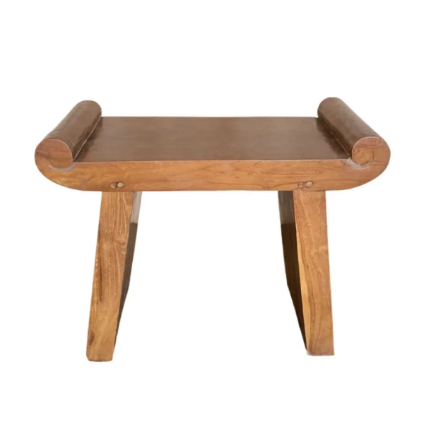 Sculptural Teak Wood Stool