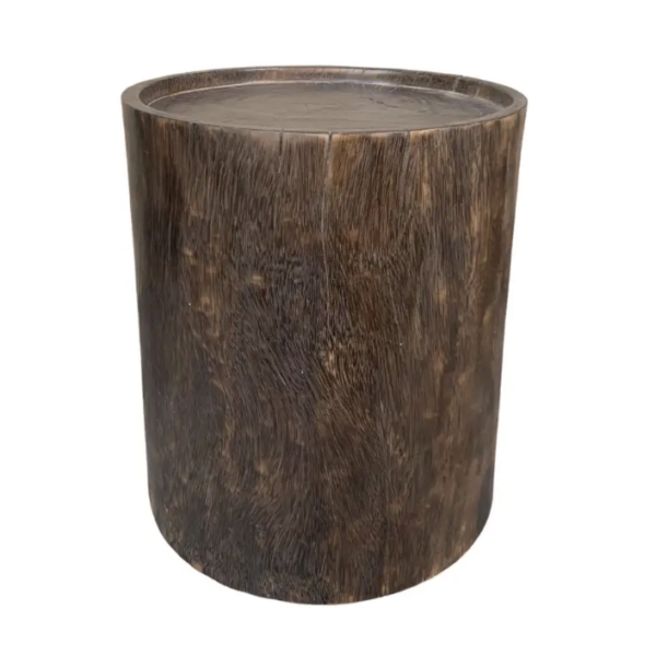 Solid Suar Wood Round Side Table Modern Organic
