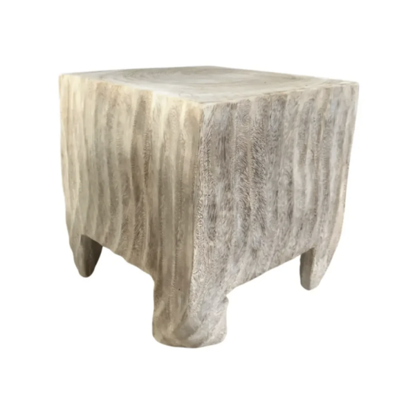 Sculptural Side Table Mango Wood Sanded Finish