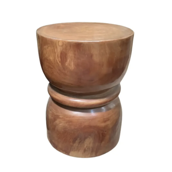 Sculptural Side Table Crafted from Solid Mango Wood