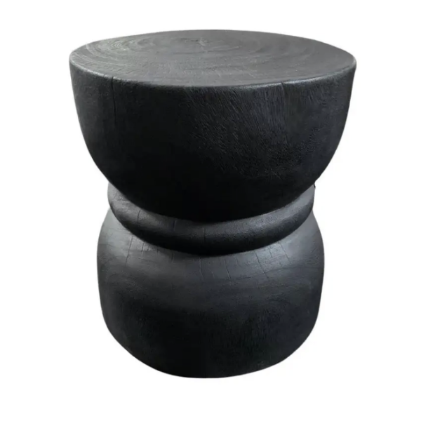 Solid Mango Wood Table, Modern Organic, Burnt Finish