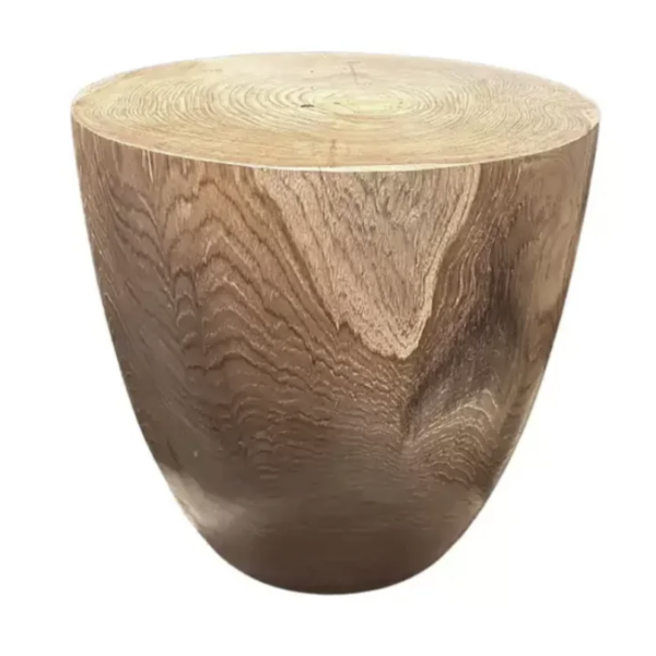 Sculptural Teak Wood Side Table, with Stunning Wood Textures, Modern Organic