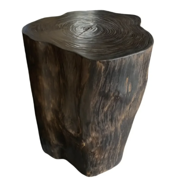 Tree Trunk Side Table Solid Mango Wood Natural Finish Modern Organic