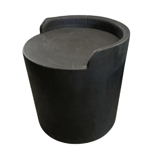 Sculptural Chair Carved from Solid Mango Wood Burnt Finish Modern Organic