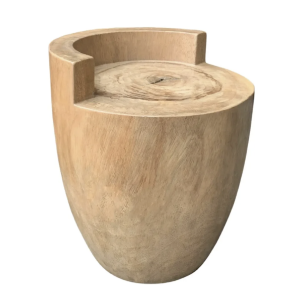 Sculptural Chair Carved from Solid Mango Wood Modern Organic