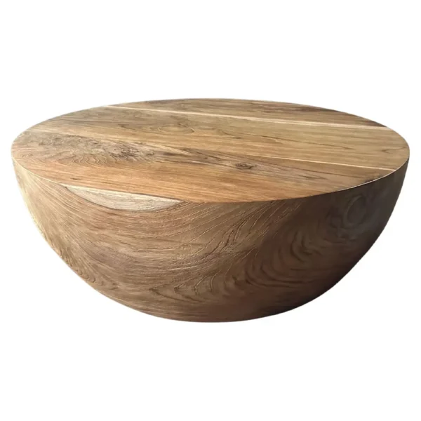 Solid Teak Wood Round Table Modern Organic