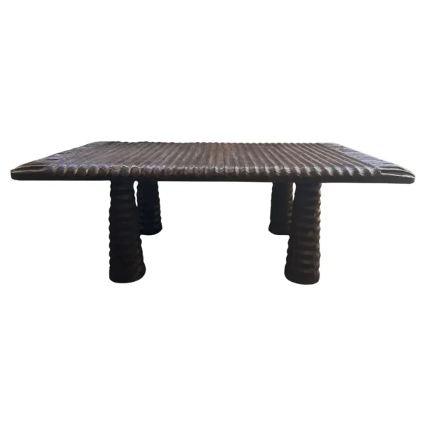 Solid Teak Wood Table, Modern Organic, Stunning Wood Textures, Burnt