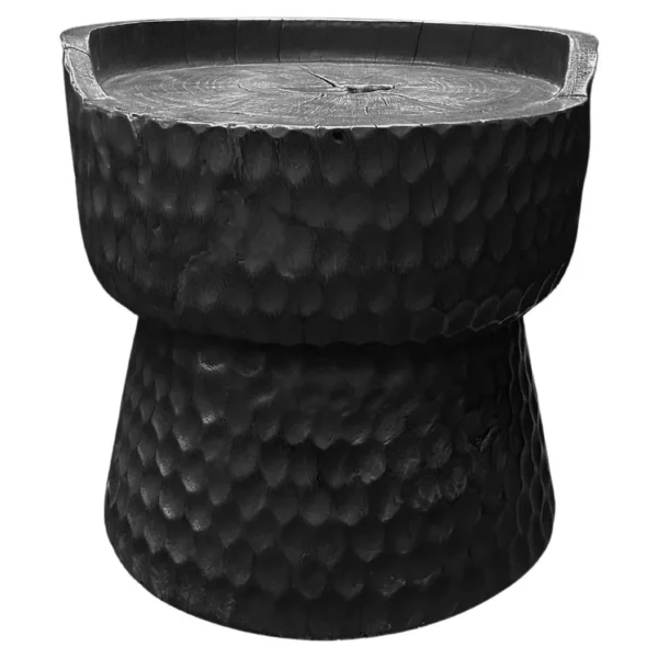 Sculptural Chair Carved from Solid Suar Wood Modern Organic