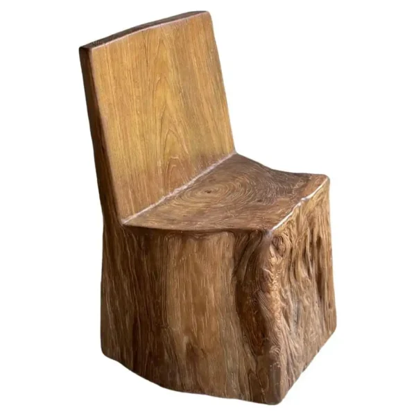 Sculptural Teak Wood Chair, Stunning Wood Textures, Modern Organic