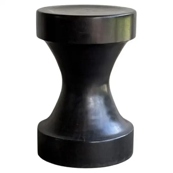 Sculptural Side Table Crafted from Ulin Iron Wood, Burnt Finish, Modern Organic