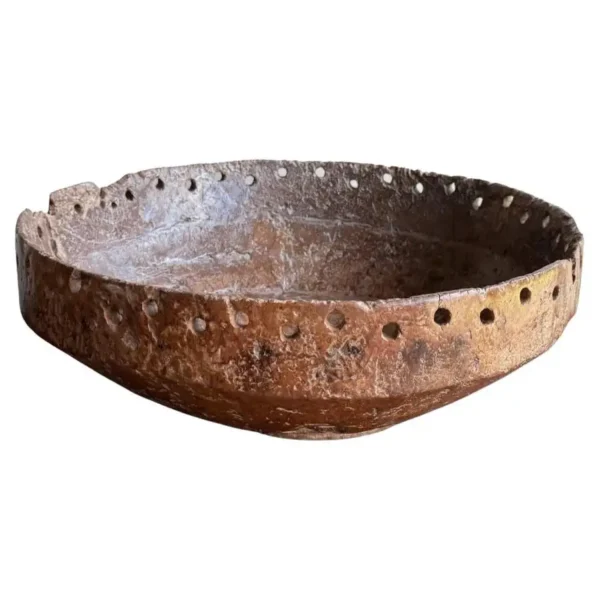 Monumental Early 20th Century Teak Burl Wood Bowl, Modern Organic