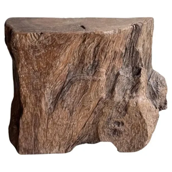 Century-Buried Teak Wood Pedestal from the Sumatran Rainforest, Modern Organic