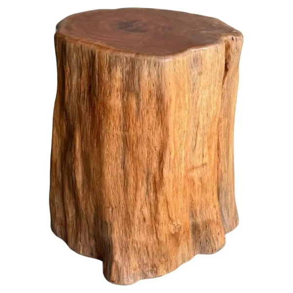 Side Table Solid Lychee Wood Natural Finish Modern Organic