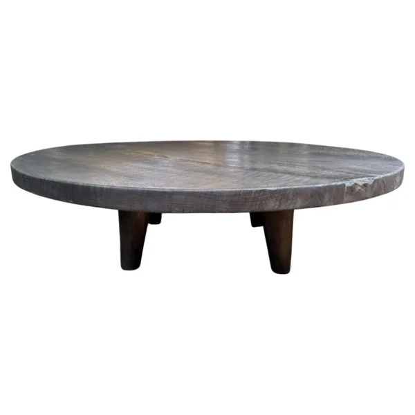 Large Suar Wood Table Hand-Hewn Detailing Espresso Finish, Modern Organic