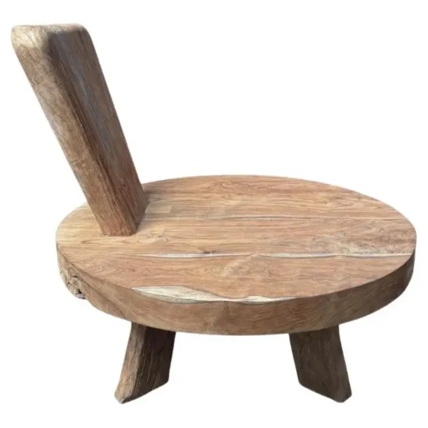 Sculptural Teak Wood Chair with Stunning Wood Textures, Espresso Finish