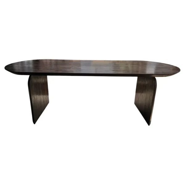 Large Teak Wood Table, Espresso Finish, Modern Organic