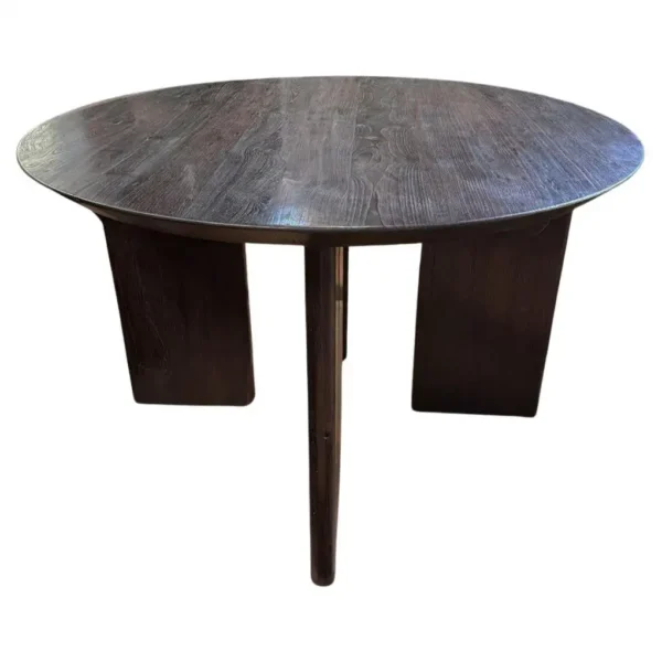 Large Teak Wood Table, Espresso Finish, Modern Organic