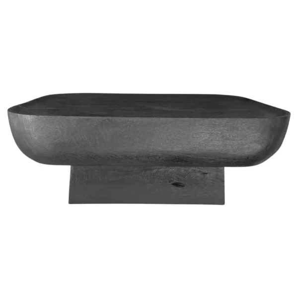 Hand-Crafted Suar Wood Table Burnt Finish, Modern Organic