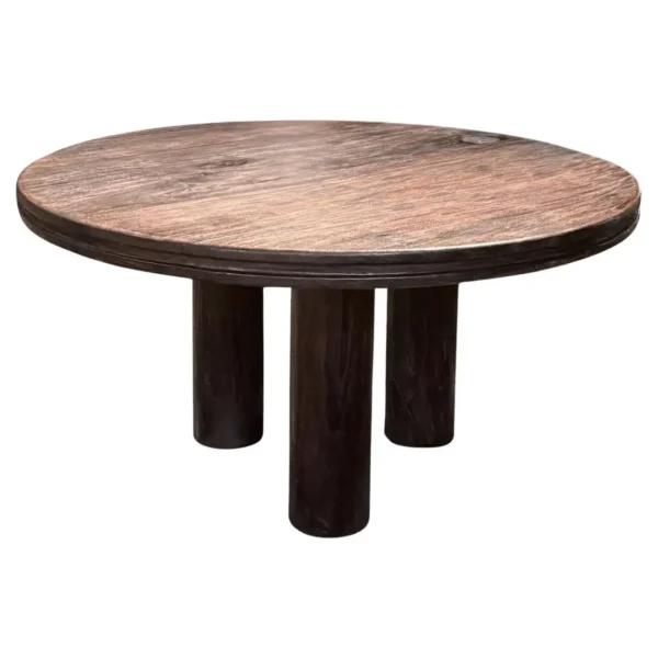 Large Teak Wood Table, Stunning Wood Textures Espresso Finish, Modern Organic
