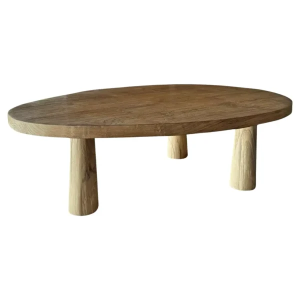 Sculptural Teak Wood Table, Modern Organic, Stunning Wood Textures